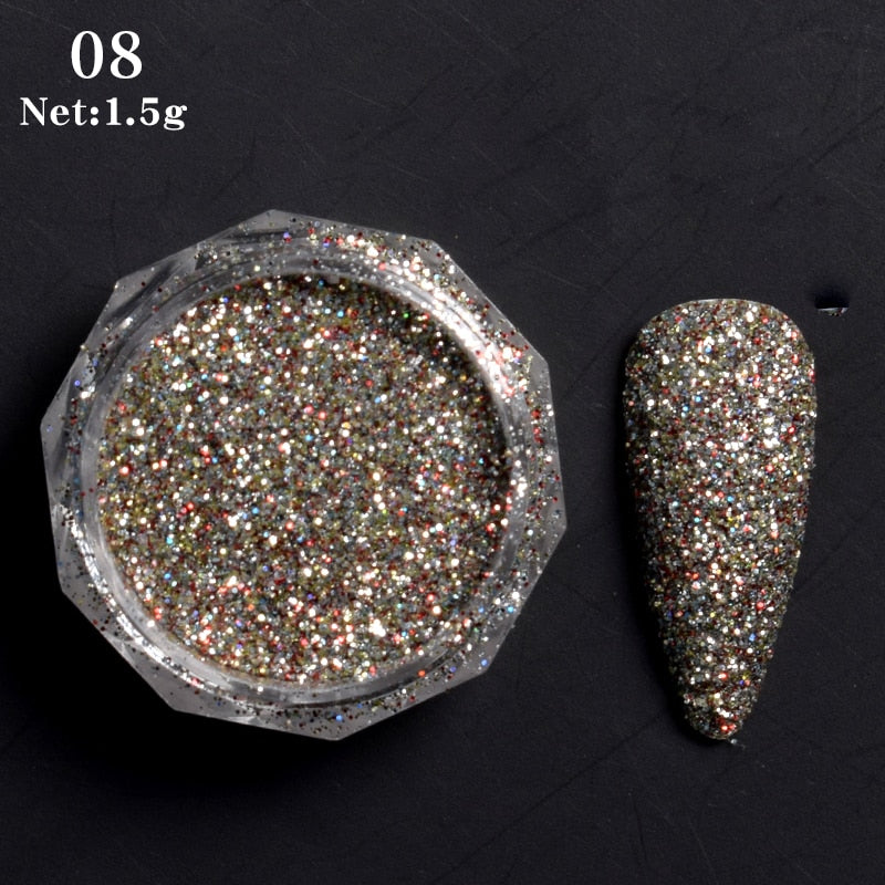 Holographics Nail Powders Laser Shiny Nail Glitters Dust Decorations For Nail Art Chrome Pigment DIY Accessories