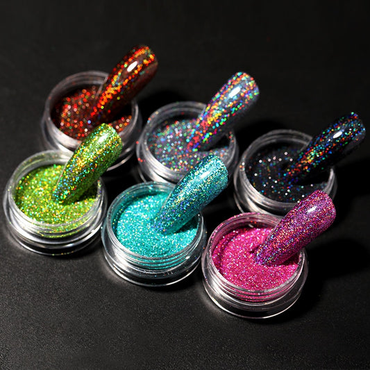 Holographics Nail Powders Laser Shiny Nail Glitters Dust Decorations For Nail Art Chrome Pigment DIY Accessories