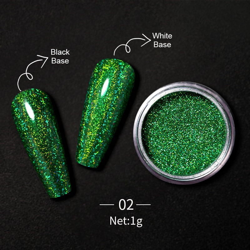 Holographics Nail Powders Laser Shiny Nail Glitters Dust Decorations For Nail Art Chrome Pigment DIY Accessories