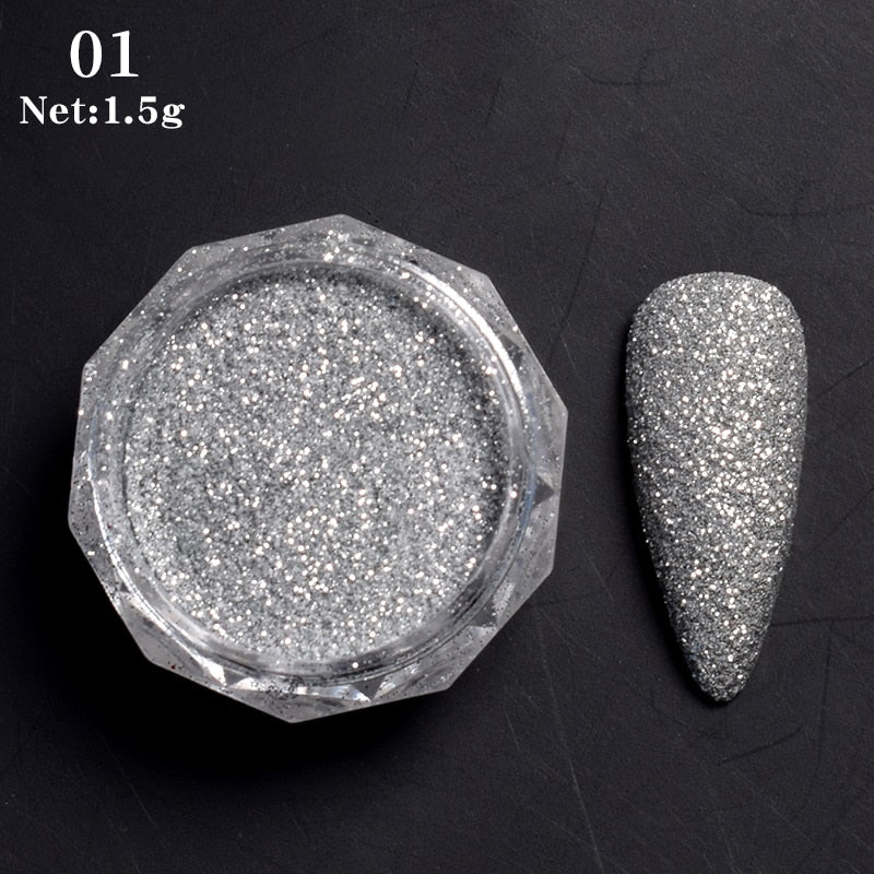 Holographics Nail Powders Laser Shiny Nail Glitters Dust Decorations For Nail Art Chrome Pigment DIY Accessories