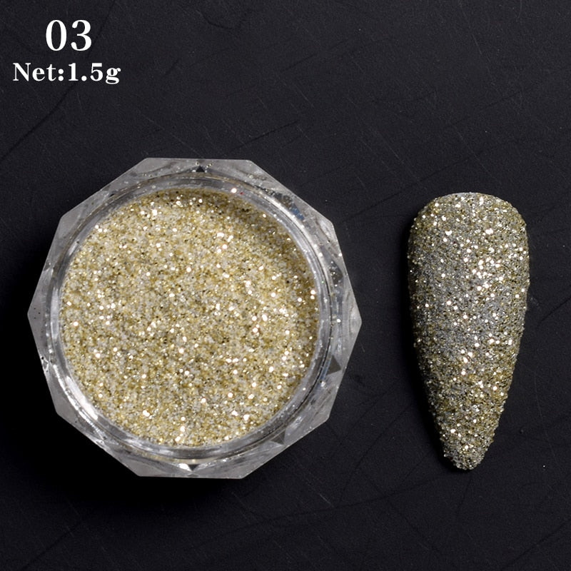 Holographics Nail Powders Laser Shiny Nail Glitters Dust Decorations For Nail Art Chrome Pigment DIY Accessories