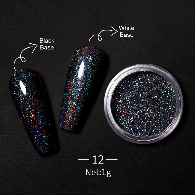 Holographics Nail Powders Laser Shiny Nail Glitters Dust Decorations For Nail Art Chrome Pigment DIY Accessories