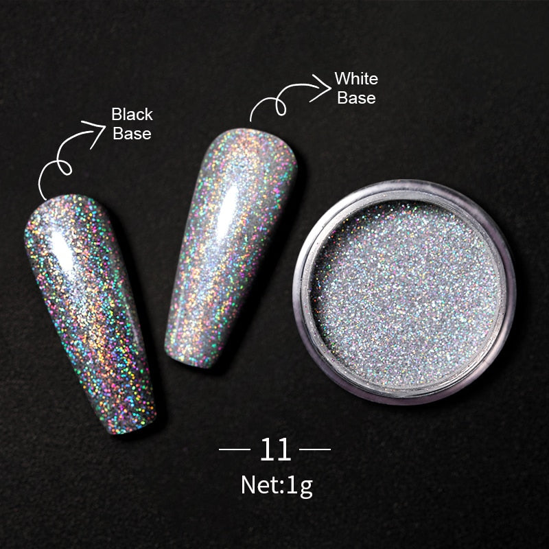 Holographics Nail Powders Laser Shiny Nail Glitters Dust Decorations For Nail Art Chrome Pigment DIY Accessories