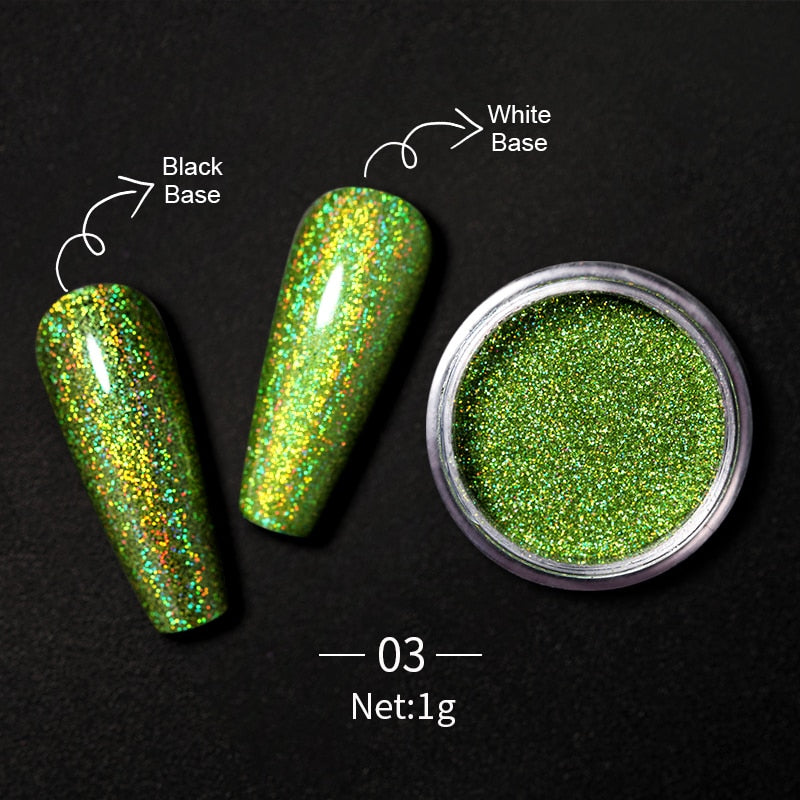 Holographics Nail Powders Laser Shiny Nail Glitters Dust Decorations For Nail Art Chrome Pigment DIY Accessories