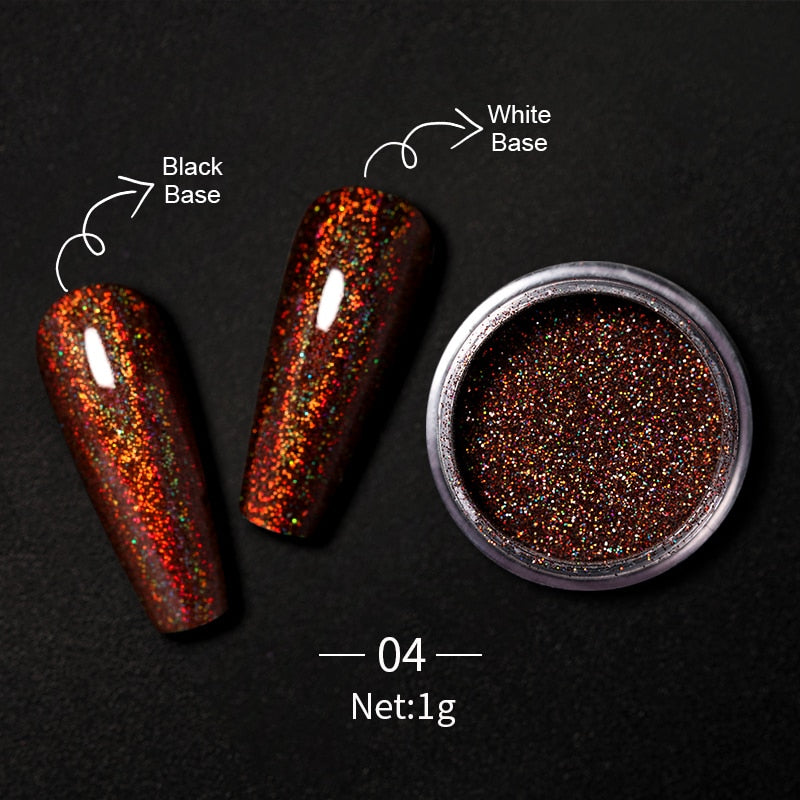 Holographics Nail Powders Laser Shiny Nail Glitters Dust Decorations For Nail Art Chrome Pigment DIY Accessories