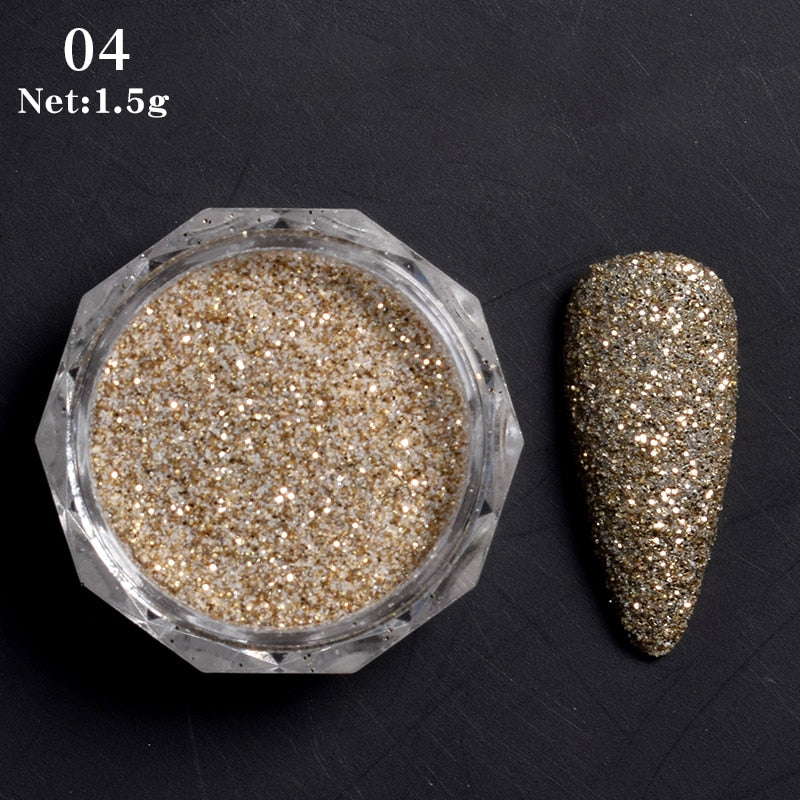 Holographics Nail Powders Laser Shiny Nail Glitters Dust Decorations For Nail Art Chrome Pigment DIY Accessories