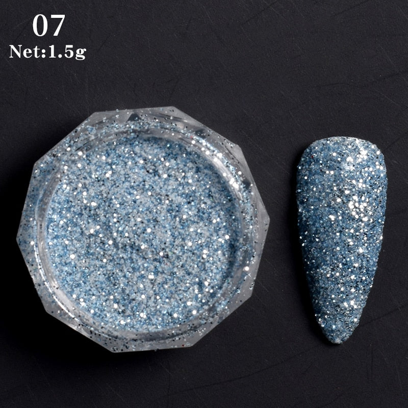 Holographics Nail Powders Laser Shiny Nail Glitters Dust Decorations For Nail Art Chrome Pigment DIY Accessories