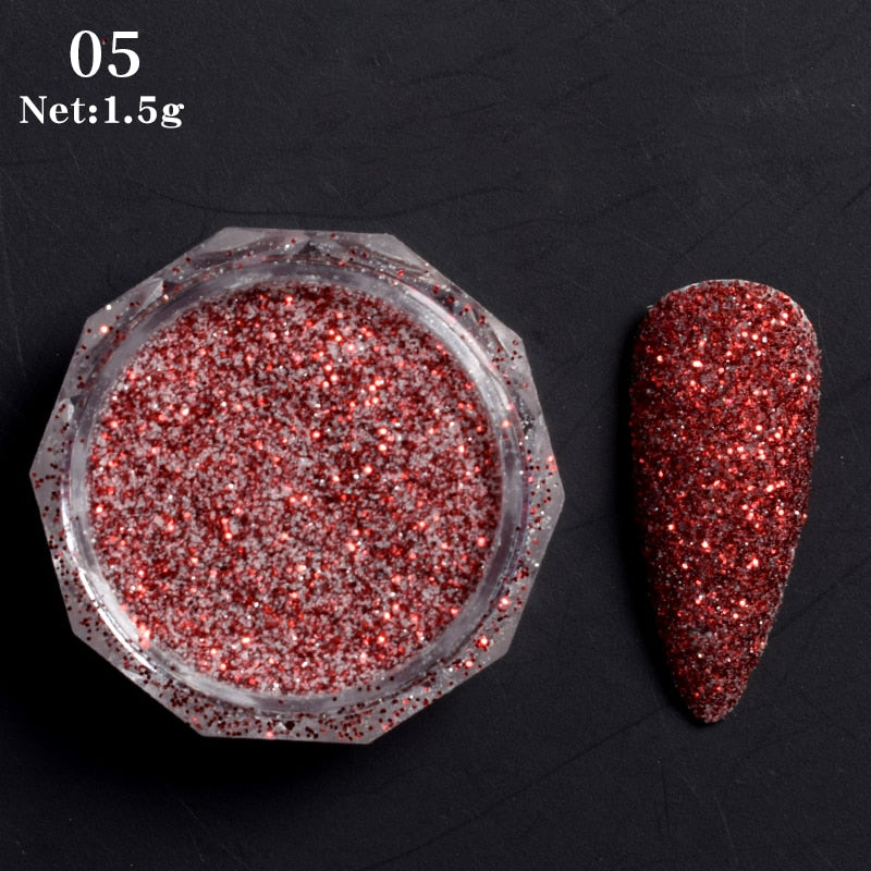 Holographics Nail Powders Laser Shiny Nail Glitters Dust Decorations For Nail Art Chrome Pigment DIY Accessories