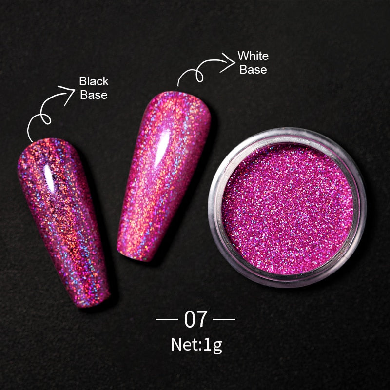 Holographics Nail Powders Laser Shiny Nail Glitters Dust Decorations For Nail Art Chrome Pigment DIY Accessories