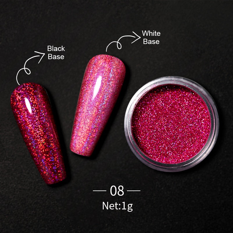 Holographics Nail Powders Laser Shiny Nail Glitters Dust Decorations For Nail Art Chrome Pigment DIY Accessories