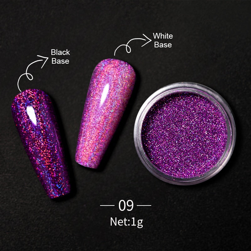 Holographics Nail Powders Laser Shiny Nail Glitters Dust Decorations For Nail Art Chrome Pigment DIY Accessories